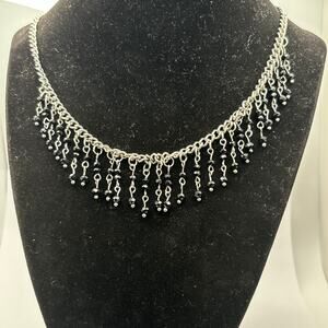 Silver & Black Necklace